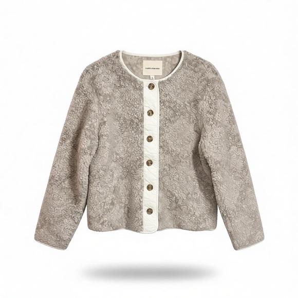 NWT Faux Shearling Button Front Lucky Brand Jacket Taupe Small